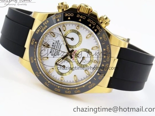 MiroTime 0117 Minimalist DAYTONA 116518 APSF 1:1 BEST EDITION WHITE DIAL ON OYSTERFLEX RUBBER STRAP SH 1781